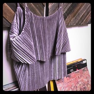 Velvet loose fit tiered top